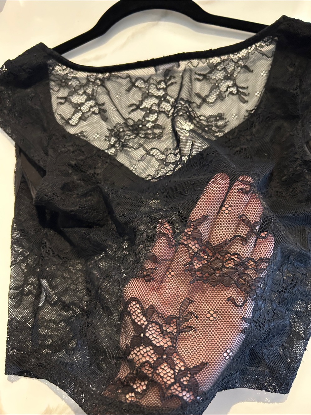 GARAGE Black Lace Longline Underwire Bralette - Picture 2 of 4